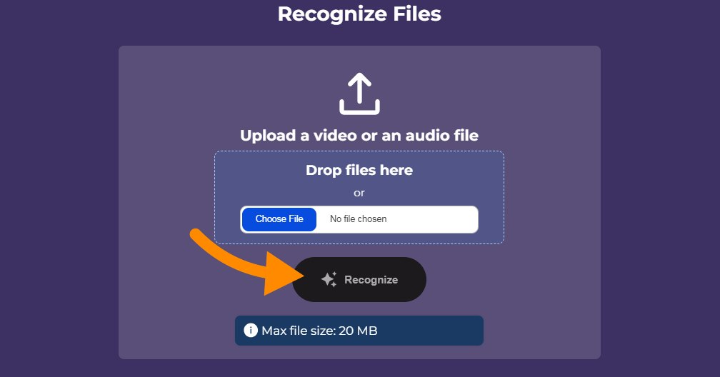 Press 'Recognize'